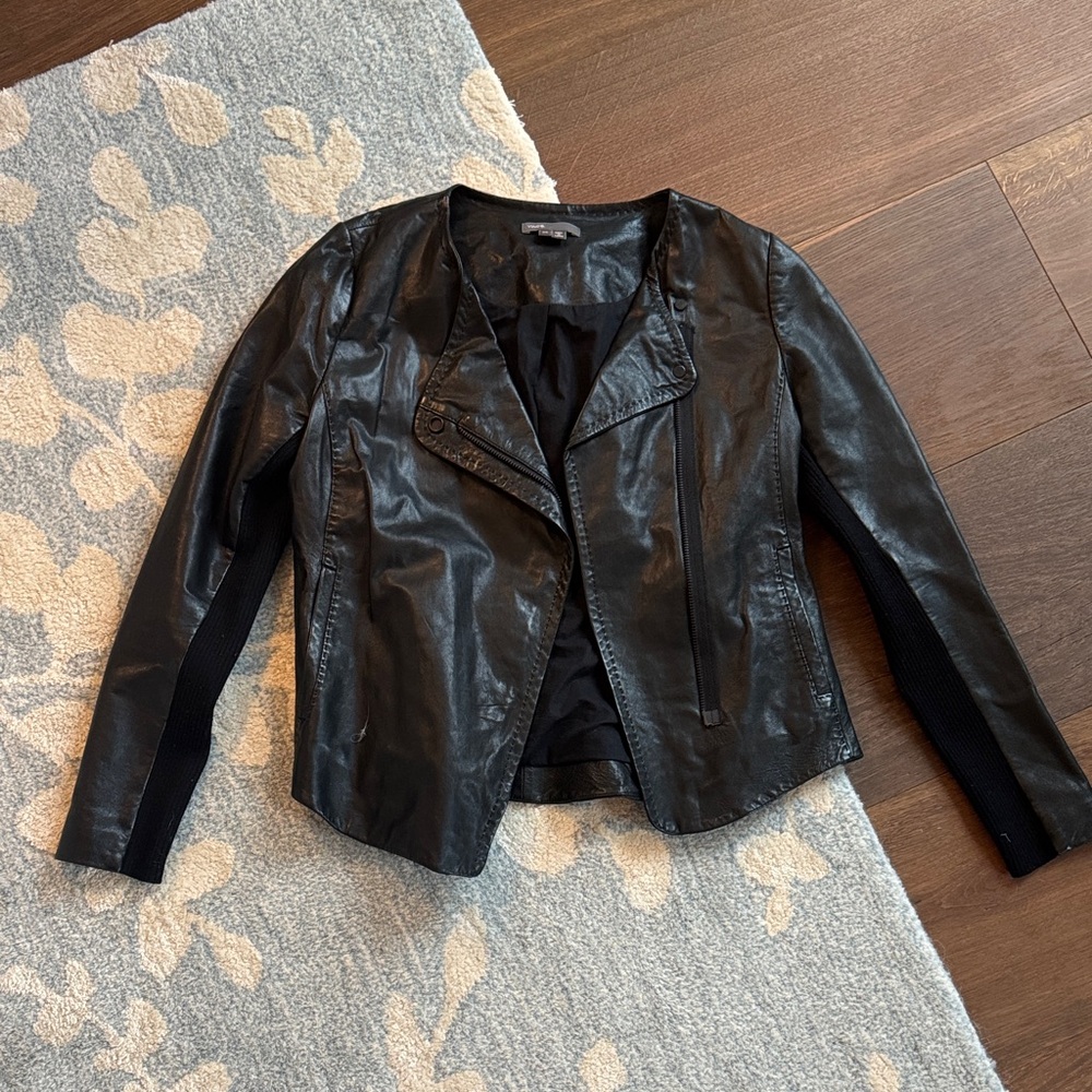 Vince Black Leather Women's Jacket